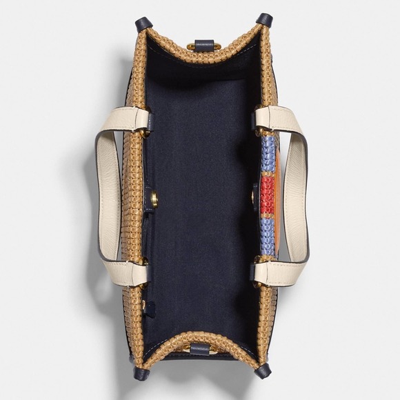 NWT💃Coach Dempsey Carryall with Coach Patch/ Straw and refined pebble leather - Picture 5 of 10